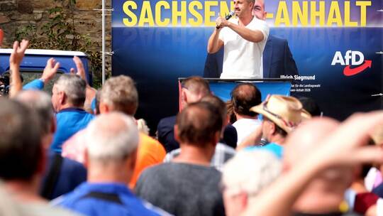 AfD-Spitzenkandidat Siegmund im Wahlkampf AfD-Spitzenkandidat Siegmund im Wahlkampf