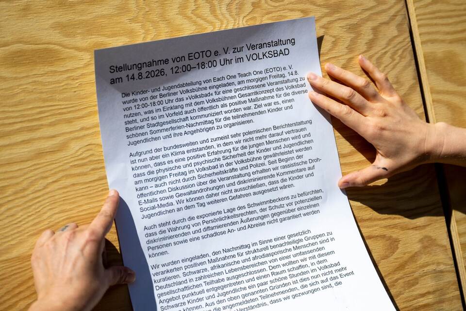 Veranstaltung an der Volksbühne abgesagt Veranstaltung an der Volksbühne abgesagt