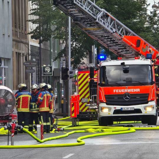 Brand in Parkhaus in Karlsruher Innenstadt
