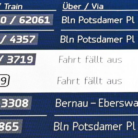 Zugausfall und Verspätungen