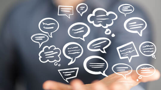 speech bubbles. People Chatting. Vector illustration of a communication concept, relating to feedback