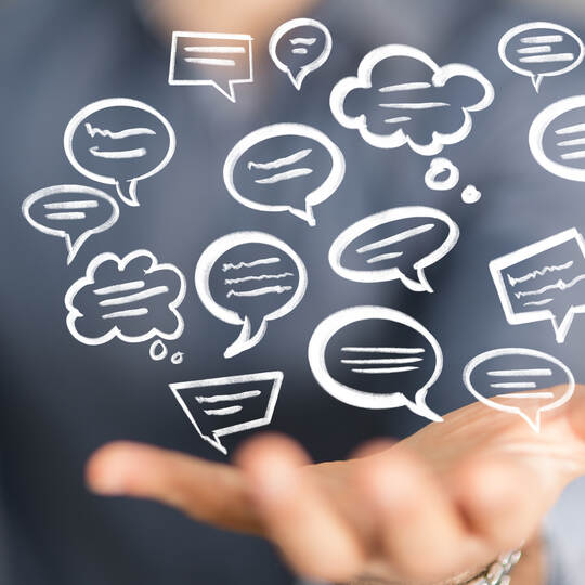 speech bubbles. People Chatting. Vector illustration of a communication concept, relating to feedback