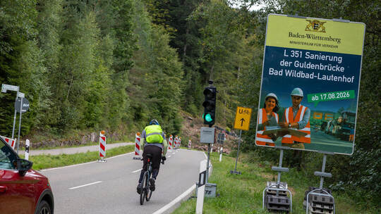 Bauarbeiten Guldenbrücke Absperrung