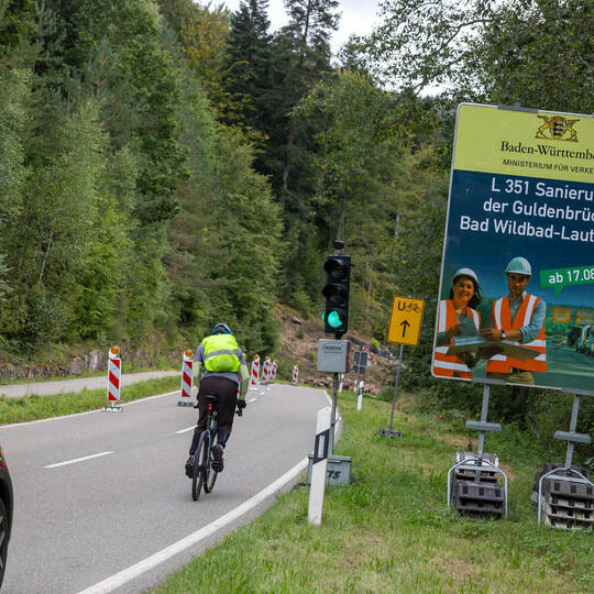 Bauarbeiten Guldenbrücke Absperrung