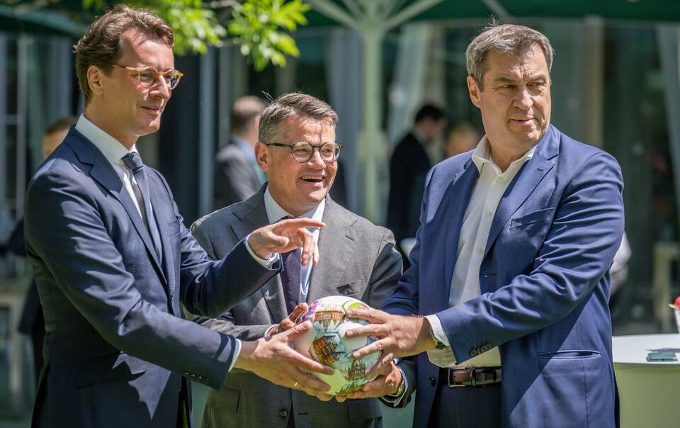 Hendrik Wüst, Boris Rhein und Markus Söder