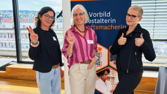 Treiberinnen im Handwerk: Karin Pöhler (von links, Handwerk BW/Frauen im Handwerk), Beate Karcher (Handwerkskammer Karlsruhe) un