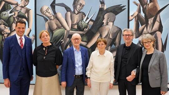 Bürgermeister Aaron Treut, Kunsthistorikerin Regina M. Fischer, Kunstmäzen und -sammler Manfred Heinrich, Ursula Heinrich, Profe