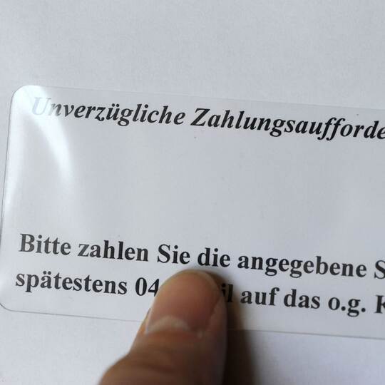 Mahnung - Zahlungsaufforderung