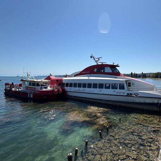 Katamaran prallt in Konstanz gegen Hafenmauer