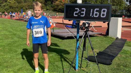 Mit dieser Zeit über 800 Meter sicherte sich Lorenz Golderer einen von drei Kreisrekorden. TG Dietlingen