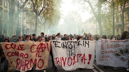 Schüler in Italien protestieren Schüler in Italien protestieren