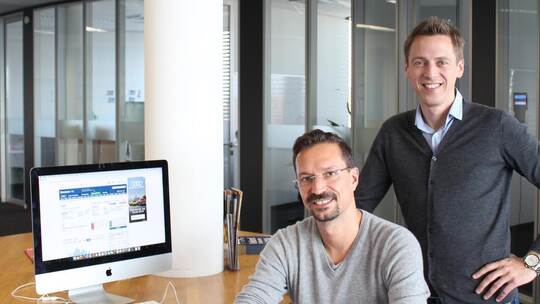 Unterwegs in einem neuen Geschäftsfeld: Dominik Nienhaus (links) verstärkt das erfolgreiche Gründer-Duo Peter Schille und Jens O