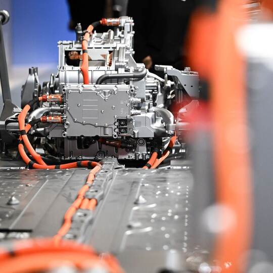 Fahrgestell mit Batterie für ein E-Auto