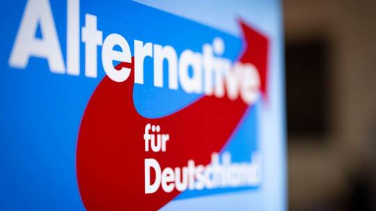 Aufsteller mit dem Schriftzug «Alternative für Deutschland» Aufsteller mit dem Schriftzug «Alternative für Deutschland»