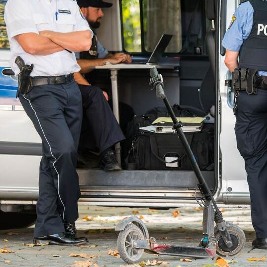E-Scooter-Kontrolle in Frankfurt