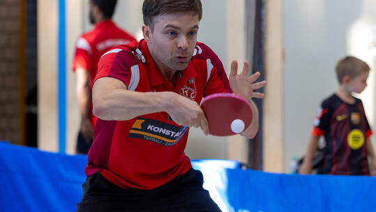 Der TTC Mutschelbach mit Kenan Hrnic verpasste dem SC Steig eine ordentliche Abreibung. Foto: Ralf Becker