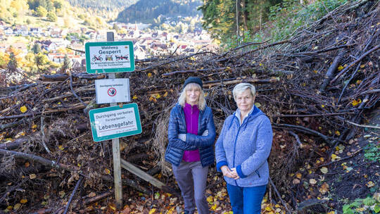 Calmbach Hochhaus Gesperrter Waldweg