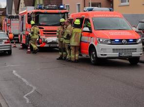 Vorsorglich rückten die Einsatzkräfte mit einem Großaufgebot in die Eckenweiherstraße aus. Foto: Gonzalez