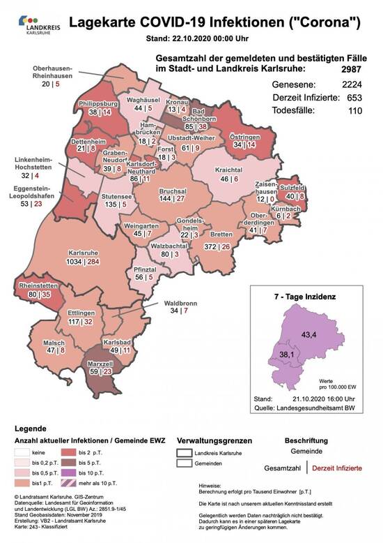 41 neue Infektionen in Pforzheim und dem Enzkreis: Corona-Inzidenz jetzt über 62, im Kreis Calw ...
