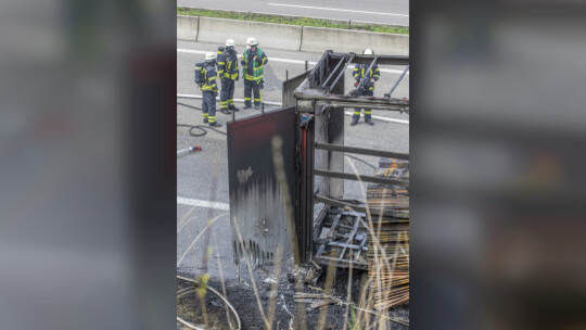 Brand LKW A8 Heimsheim PF Süd