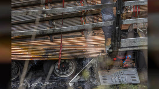 Brand LKW A8 Heimsheim PF Süd