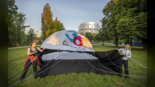 Gasometer Heißluftballon