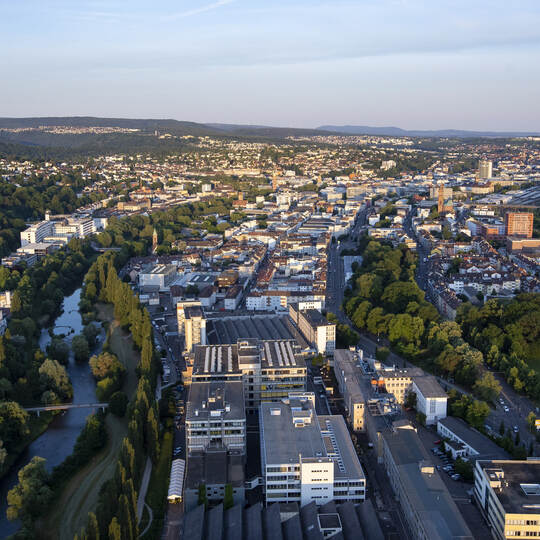 Luftbild Oststadt Gasometer Ballon