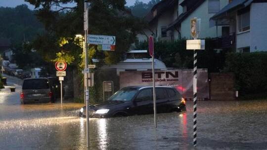 Überschwemmung in Aichtal Überschwemmung in Aichtal
