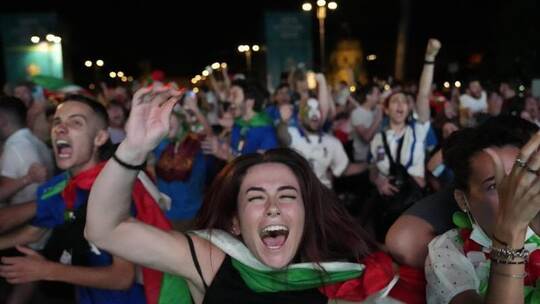 Italien-Fans in Rom Italien-Fans in Rom