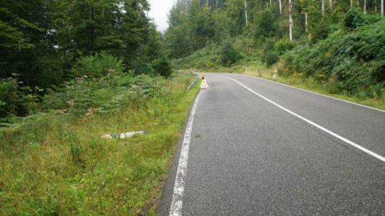 Neuenbuerg: Pkw kommt auf der Landesstrasse von der Fahrbahn ueberschlaegt sich und landet auf dem Dach - Feuerwehr im Einsatz