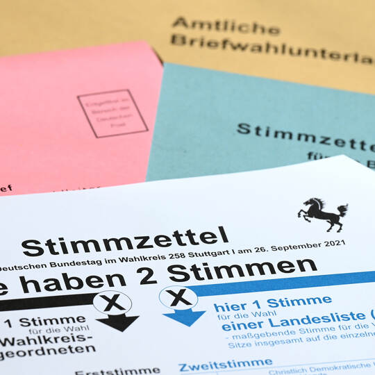 Bundestagswahl - Stimmzettel Briefwahl
