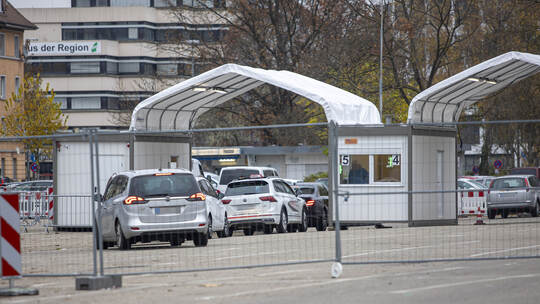 Corona Teststation Messplatz