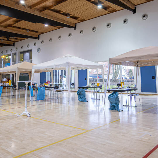 Impfaktion Huchenfeld Hochfeldhalle