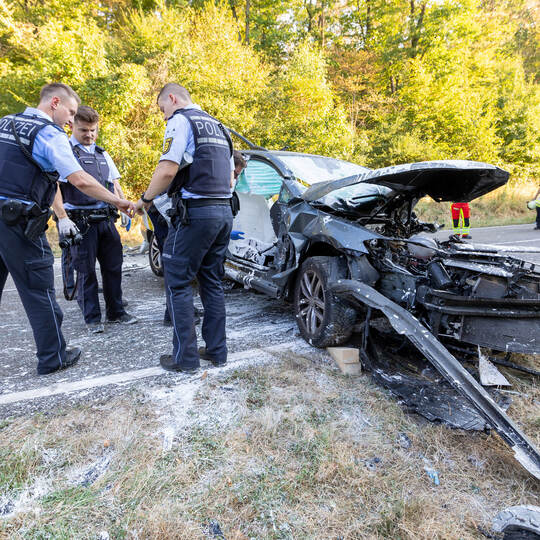 Verkehrsunfall B10 Ersinger Kreuz