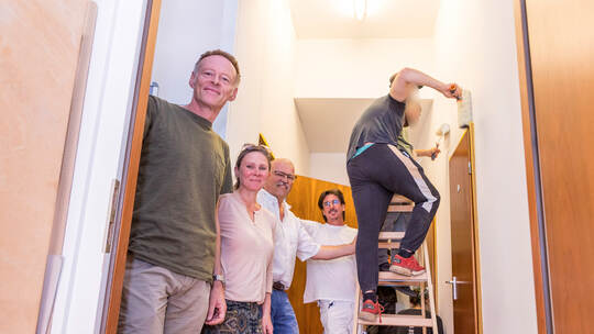 QPrints PG zu TagesJobs (vl. Bernd Schön, Anita Galuschek, Harald Stickel, Markus Kunkel)