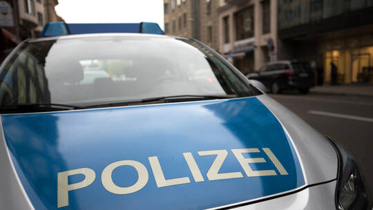 berlin,berlin /germany - 21 04 2022: a sign of a german police car in a city
