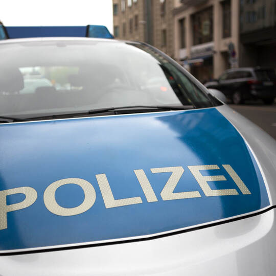 berlin,berlin /germany - 21 04 2022: a sign of a german police car in a city