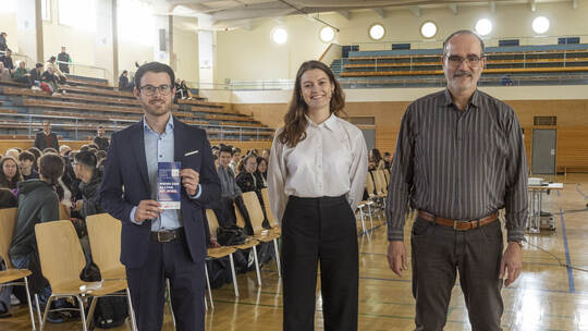 Smart City Days Auftakt Jahnhalle (vl. Kevin Lindauer, Lea Marie Fischer, Bernhard Steger)