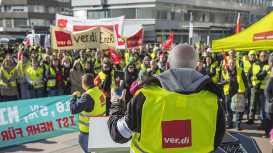 Verdi Streik Marktplatz Öffentlicher Dienst