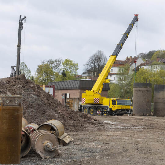 Eutingen Flusskraftwerk Baustelle