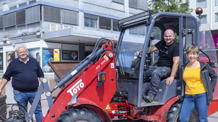 Oechsle Fest Aufbau Marktplatz
