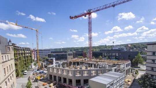 Schlossberghöfe Baustelle Rundgang Sommer