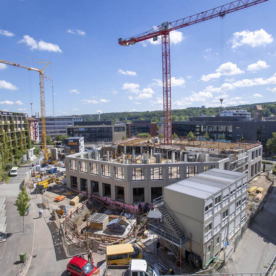 Schlossberghöfe Baustelle Rundgang Sommer