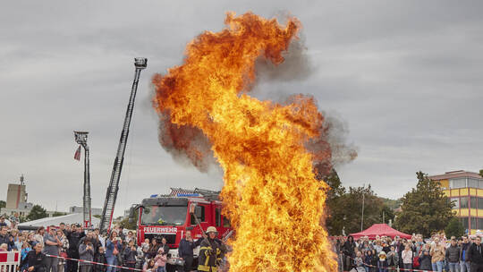 Leistungsschau der Feuerwehrverbände Pforzheim und Enzkreis auf dem Messplatz.