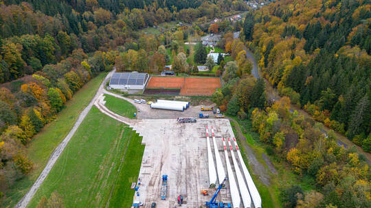 Lagerplatz Rotorenblätter Neuenbürg
