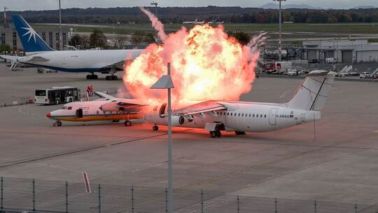 Notfallübung am Flughafen Notfallübung am Flughafen