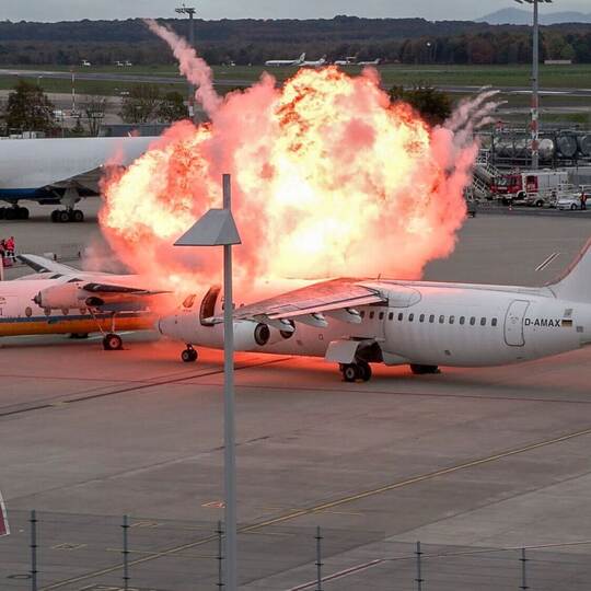 Notfallübung am Flughafen