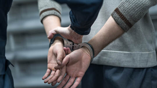 handcuffing the arrested person. Implementation of the arrest