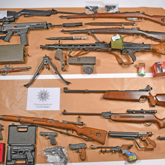 Sichergestellte Waffen aus dem Schwalm-Eder-Kreis