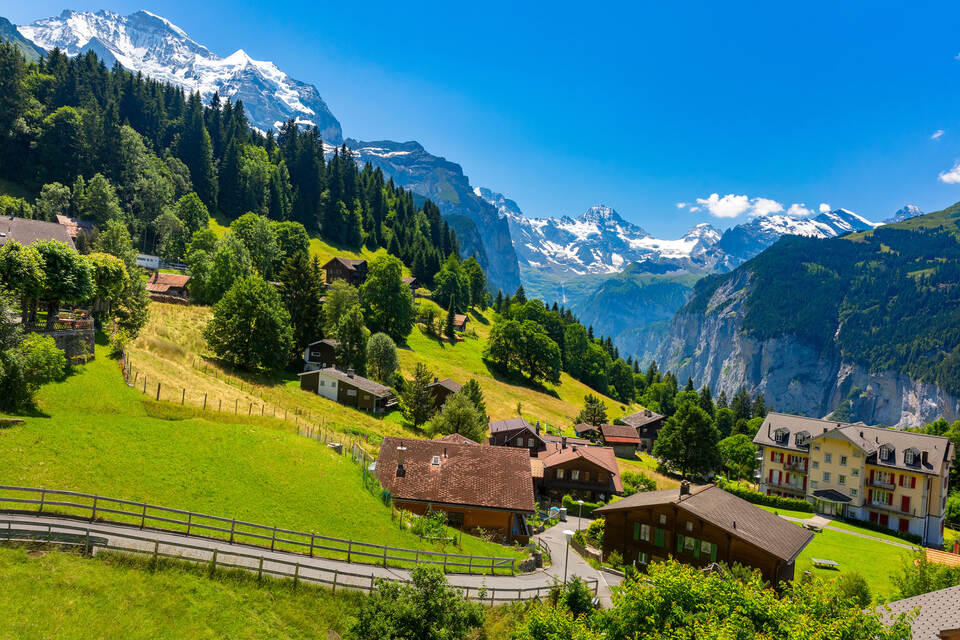 Mountain village Wengen, Switzerland